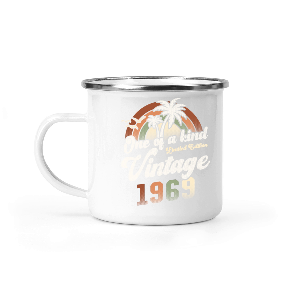 Vintage 1969 Birthday Palm Trees Camping Mug