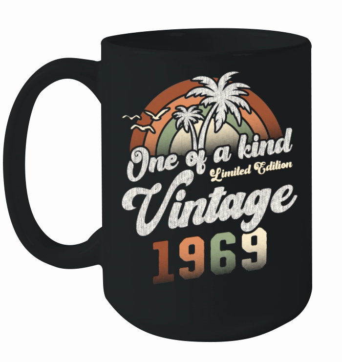 Vintage 1969 Birthday Palm Trees Ceramic Mug