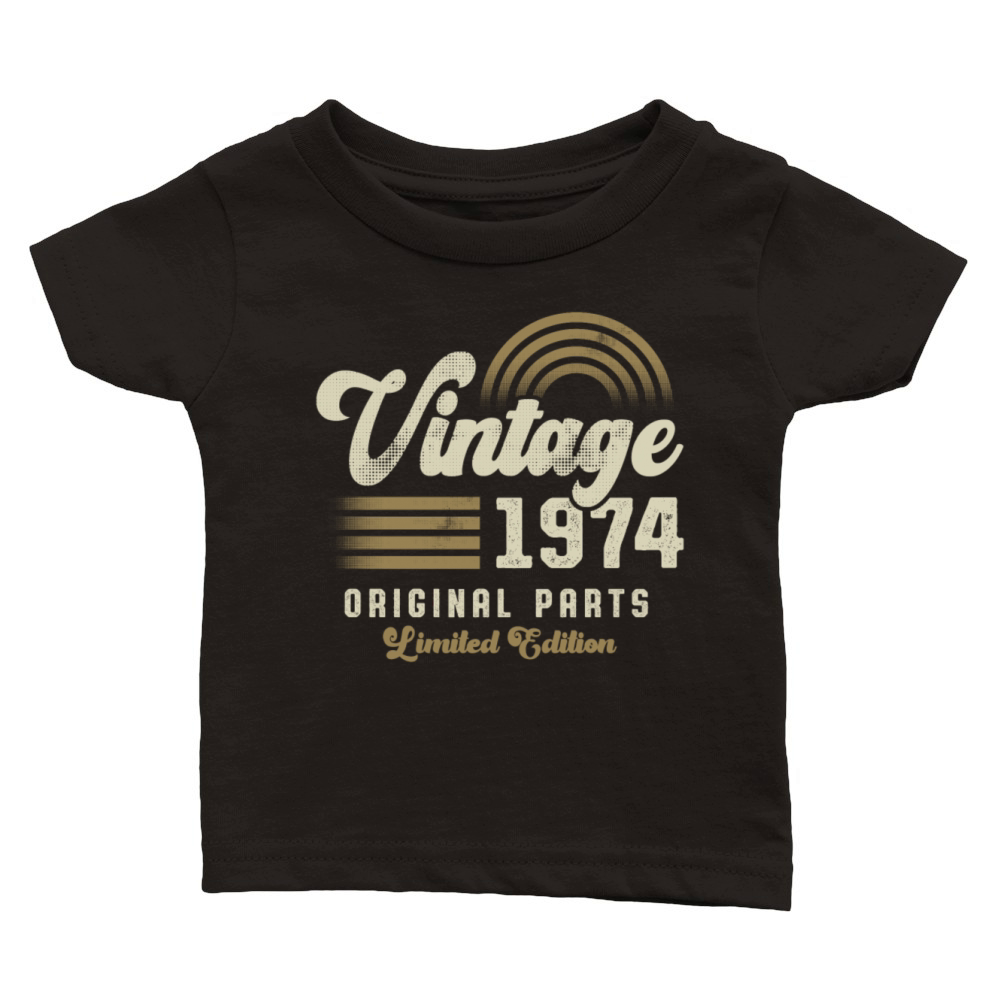 Vintage 1974 Birthday Retro Classic Baby Crewneck T-shirt