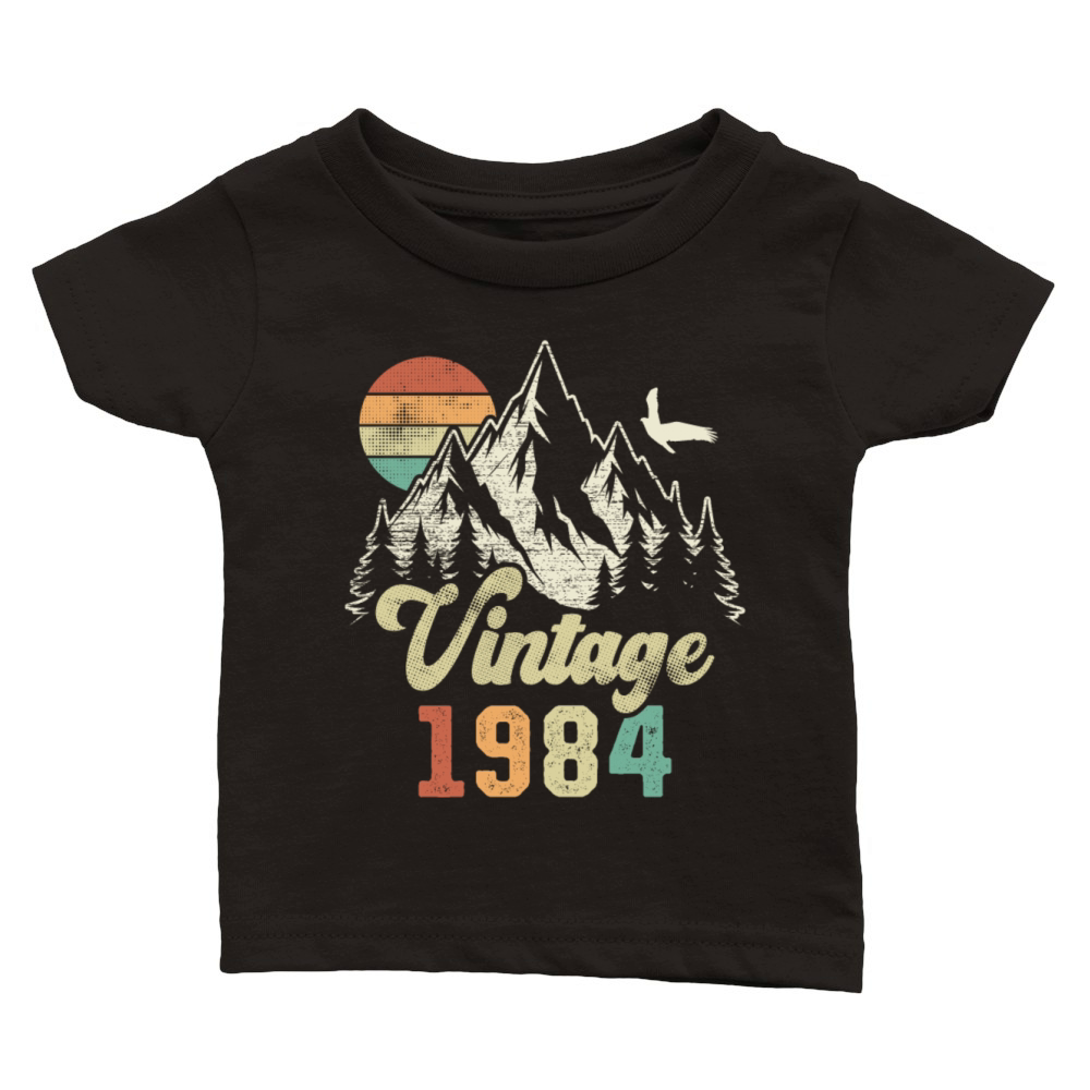Vintage 1984 Birthday Mountains Eagle Classic Baby Crewneck T-shirt