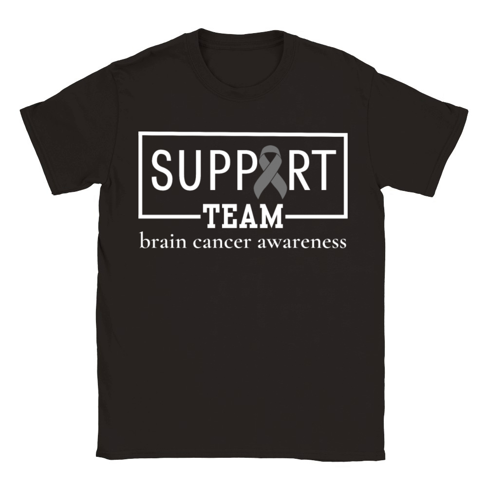 Brain Cancer Awareness Support Team Classic Kids Crewneck T-shirt