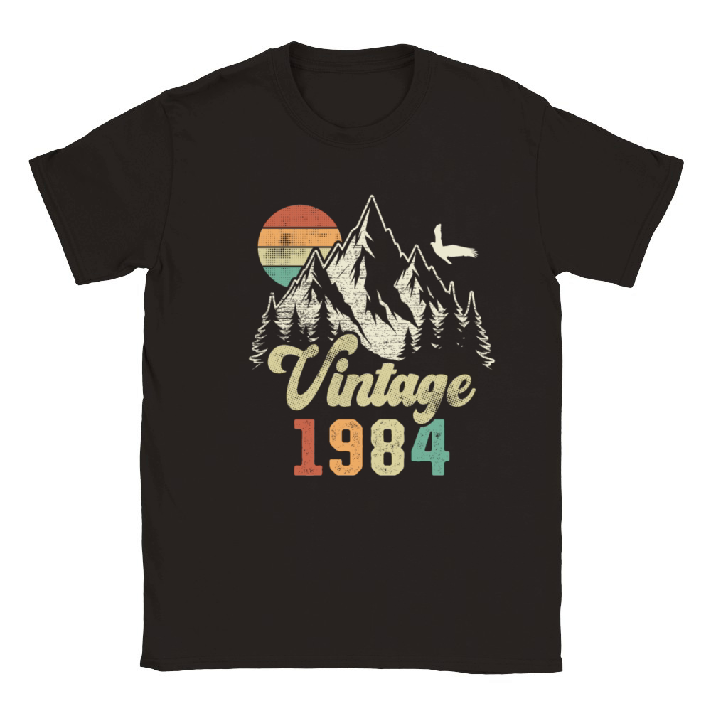 Vintage 1984 Birthday Mountains Eagle Classic Kids Crewneck T-shirt