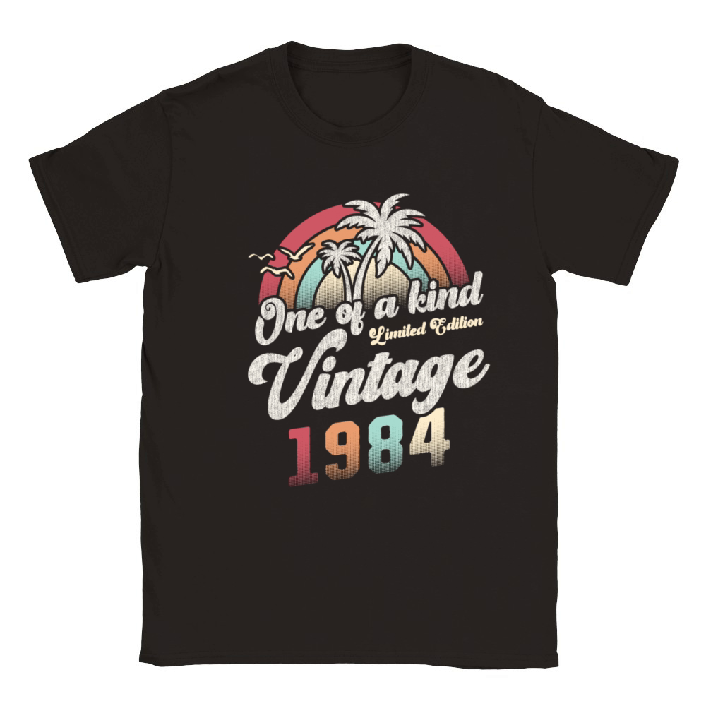 Vintage 1984 Birthday Palm Trees Classic Kids Crewneck T-shirt