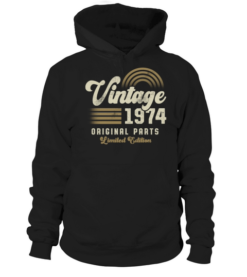 Vintage 1974 Birthday Retro Hoodie Unisex