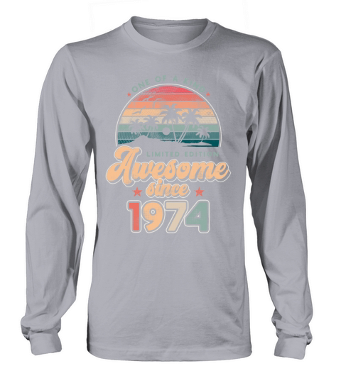 Birthday 1974 Palm Trees Long sleeved Unisex