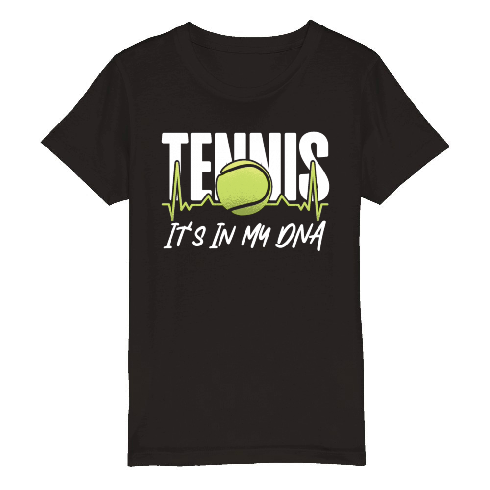 Funny Tennis Player Racket Tennis Organic Kids Crewneck T-shirt