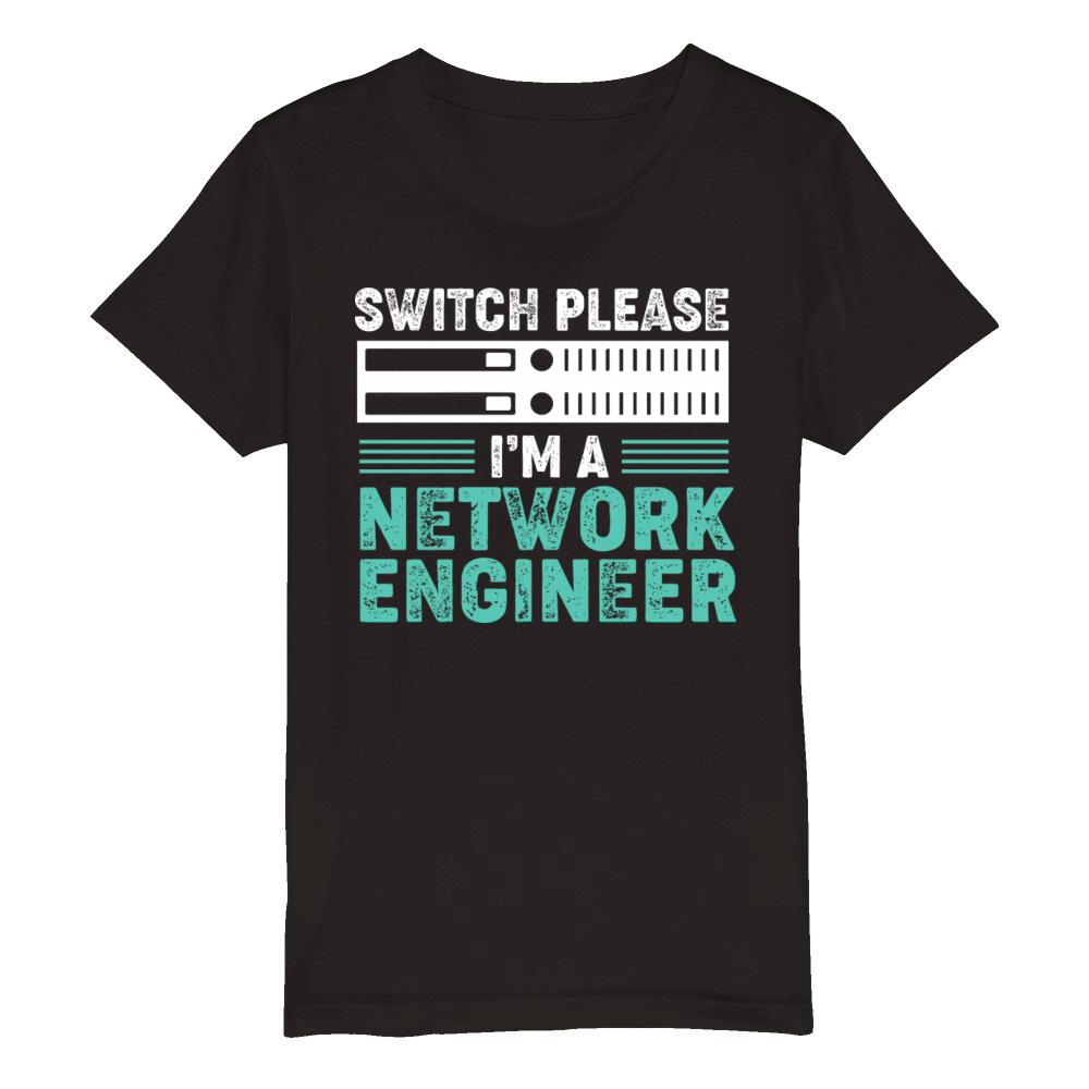 Switch Please Vintage Network Engineer Organic Kids Crewneck T-shirt