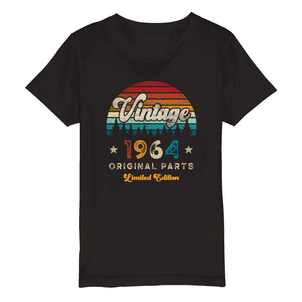 Vintage 1964 Birthday Retro Organic Kids Crewneck T-shirt