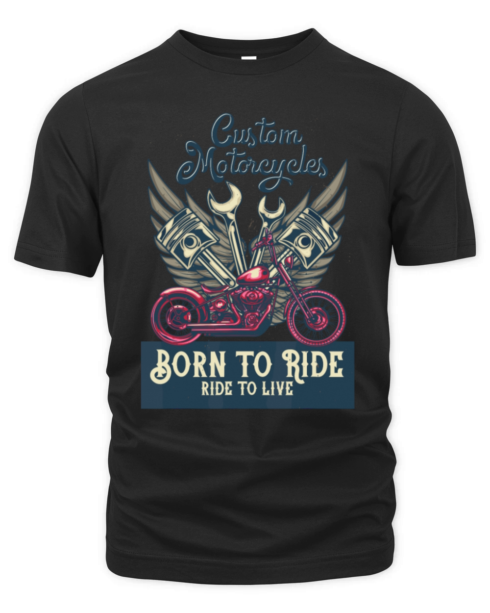 Custom Motorcycles Born to Ride to Live Choppers Organic Unisex T-shirt