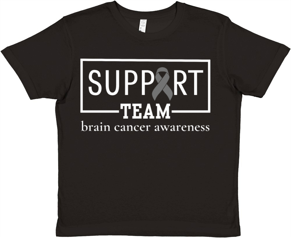Brain Cancer Awareness Support Team Premium Kids Crewneck T-shirt