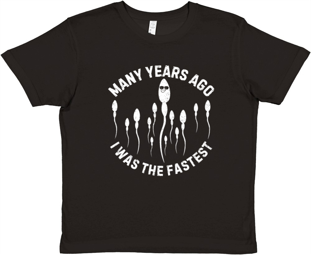 Many Years Ago I Was The Fastest Vintage Humor Premium Kids Crewneck T-shirt
