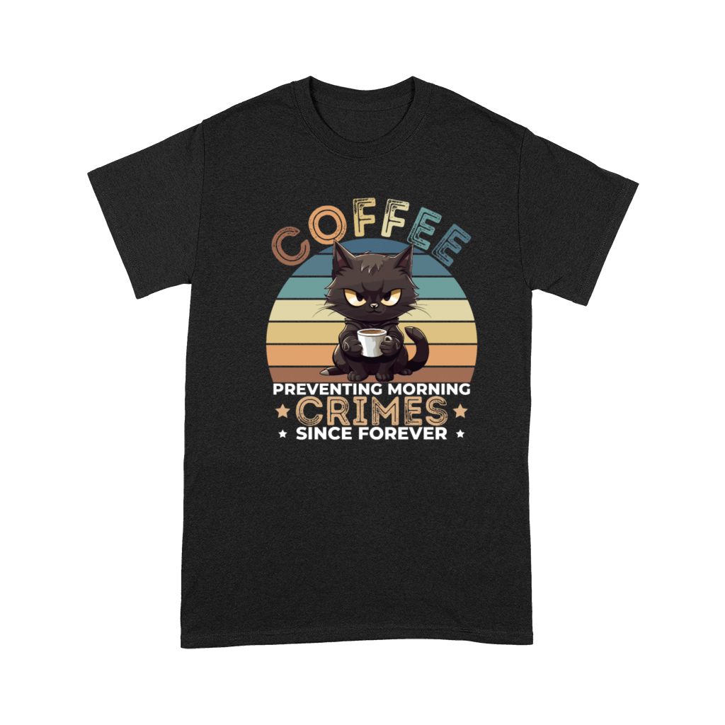 Coffee Preventing Morning Crimes Cat Premium T-shirt
