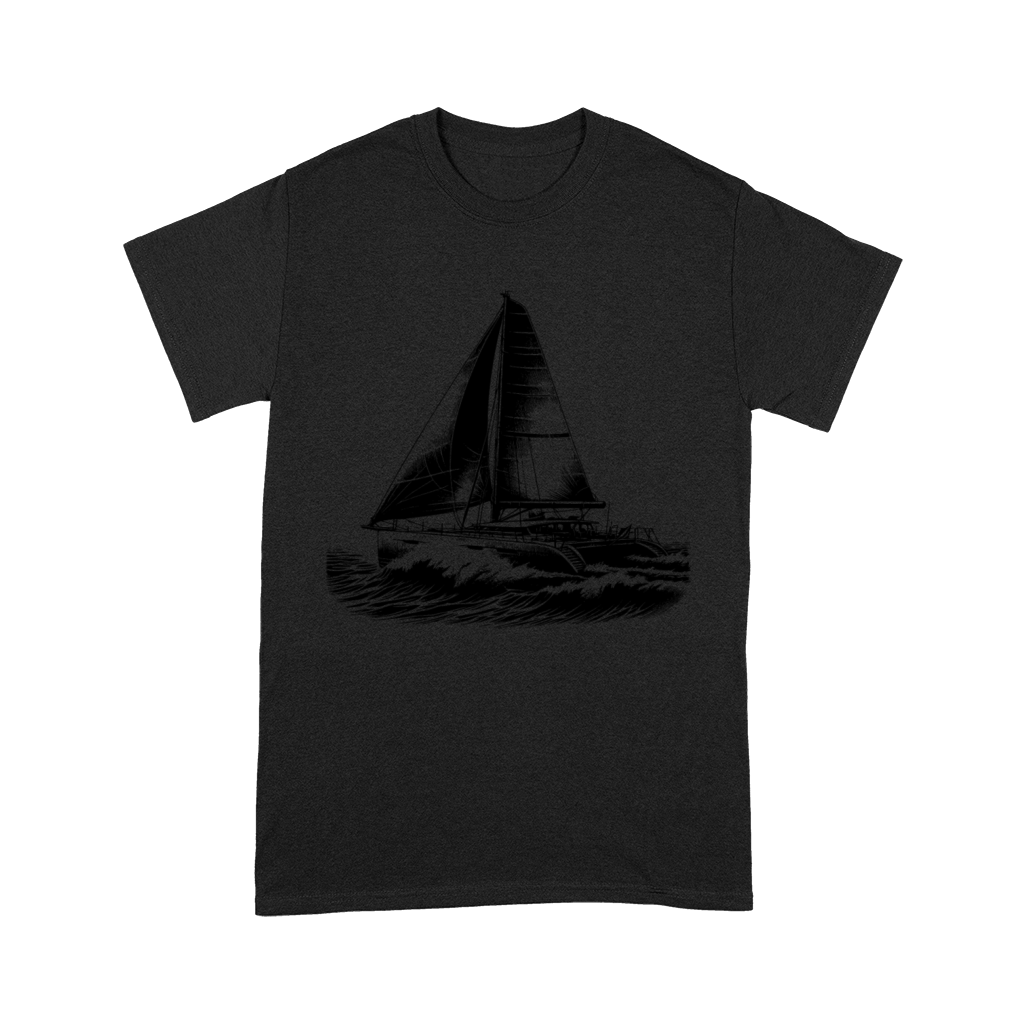 Fast Catamaran Sailboat In Big Waves Premium T-shirt