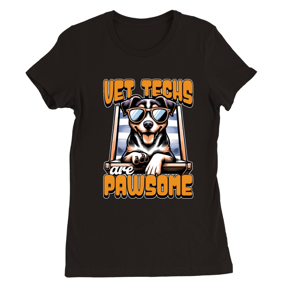Vet Techs Are Pawsome Veterinary Practitioner Premium Womens Crewneck T-shirt