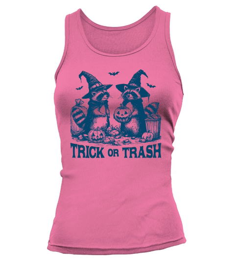 Trick Or Trash Halloween L Blue Tank top Woman
