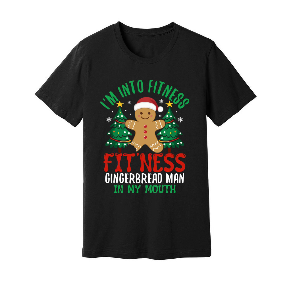 im into fitness fitness gingerbread man in my mouth Unisex Jersey Tee