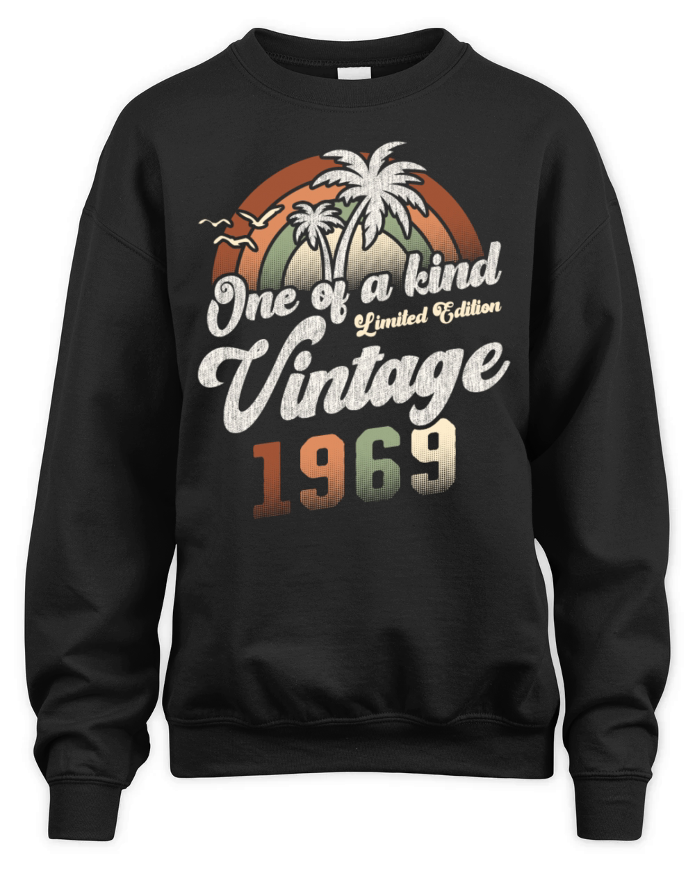 Vintage 1969 Birthday Palm Trees Unisex Premium Crewneck Sweatshirt