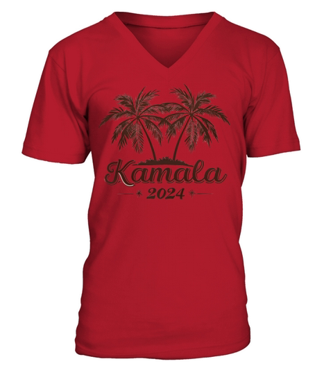 coconut trees kamala harris V-Neck T-shirt