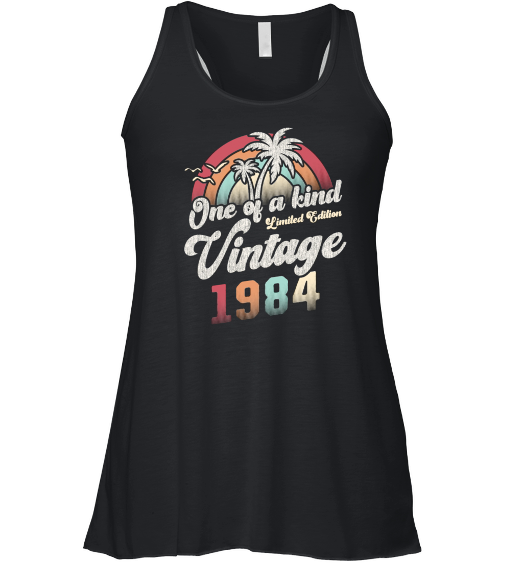 Vintage 1984 Birthday Palm Trees Women's Flowy Tank Top
