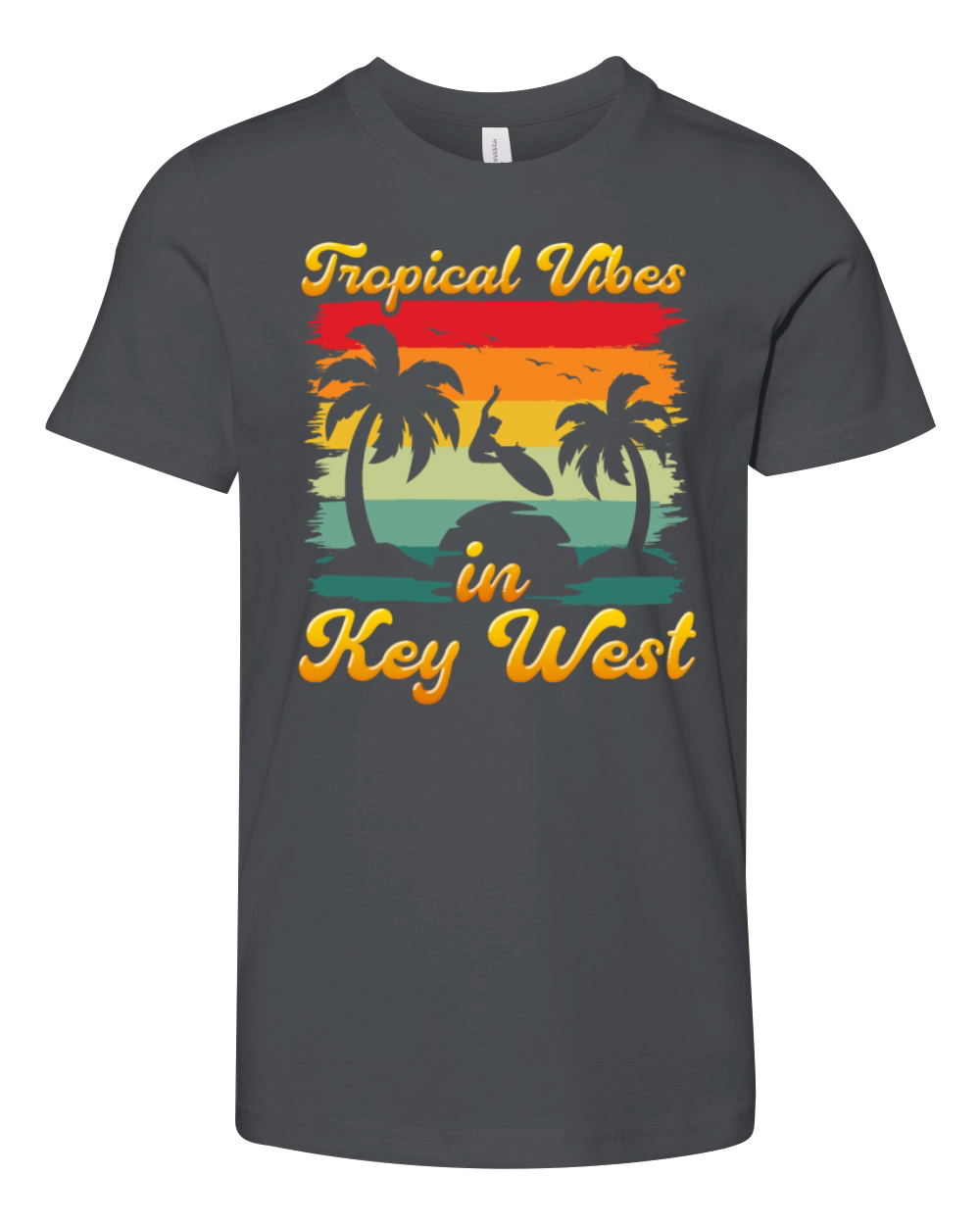 Florida TROPICAL VIBES IN KEY-WEST Vintage Youth Unisex Jersey Tee