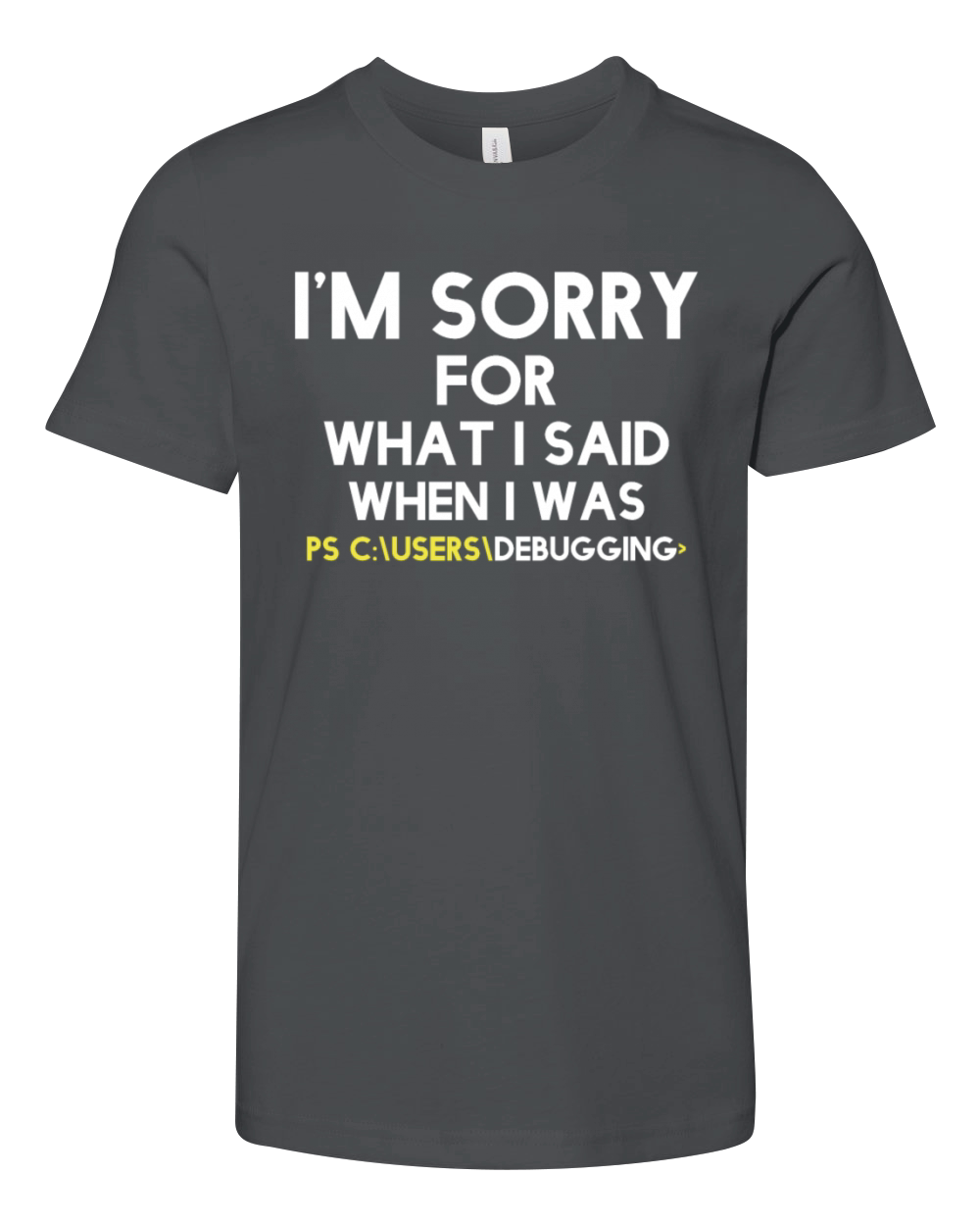 im sorry for what i said when i was debugging Youth Unisex Jersey Tee