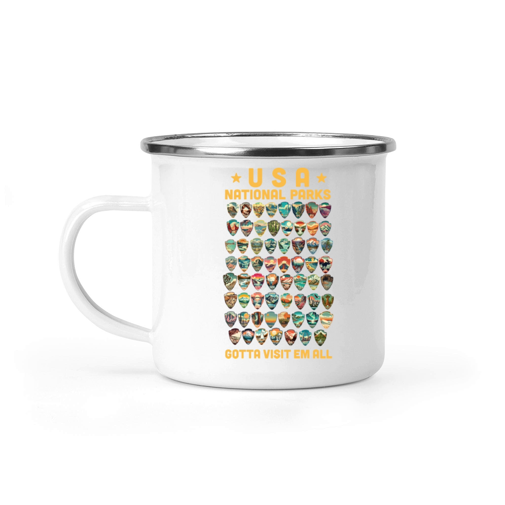 All 63 USA National Parks Vintage National parks Camping Mug