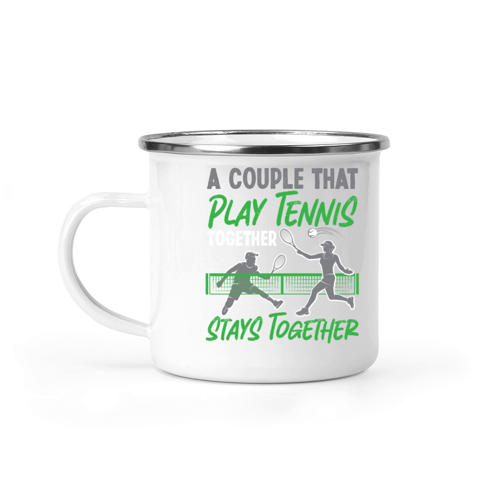 Funny Tennis Player Racket Couple Camping Mug