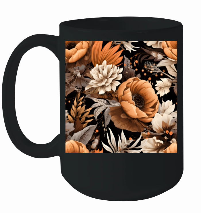 vintage flower floral pattern digital artwork Ceramic Mug