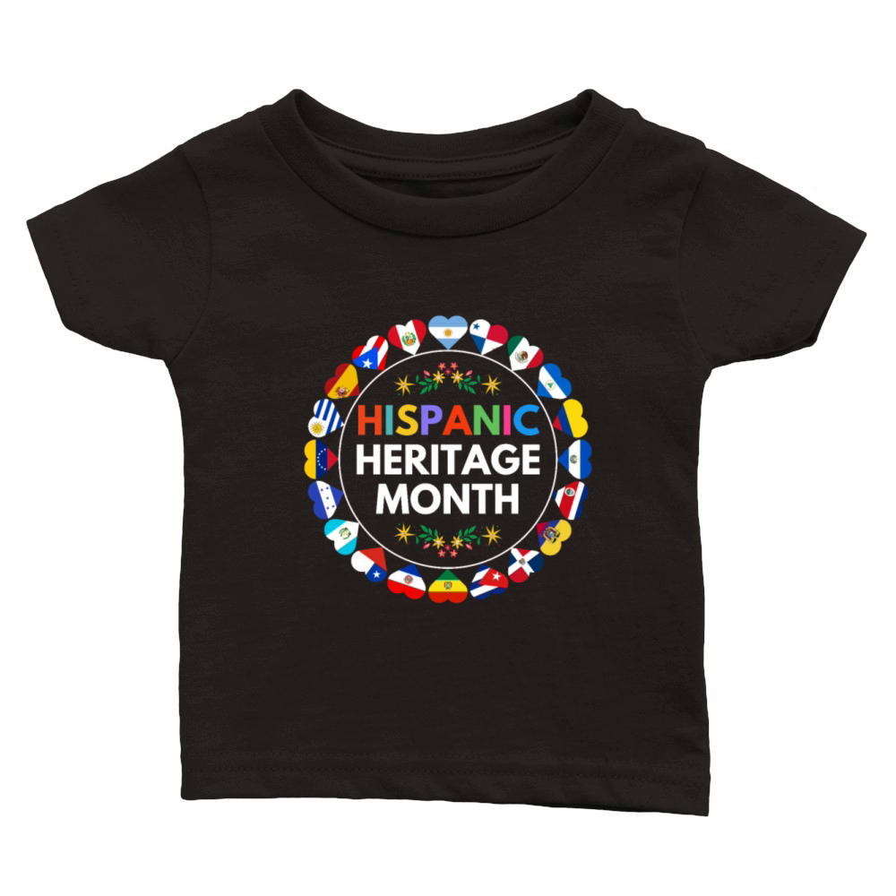 Hispanic heritage month all countries celebration Classic Baby Crewneck T-shirt