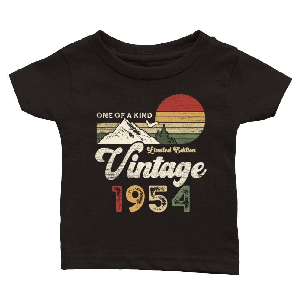 Vintage 1954 Birthday Mountains Classic Baby Crewneck T-shirt