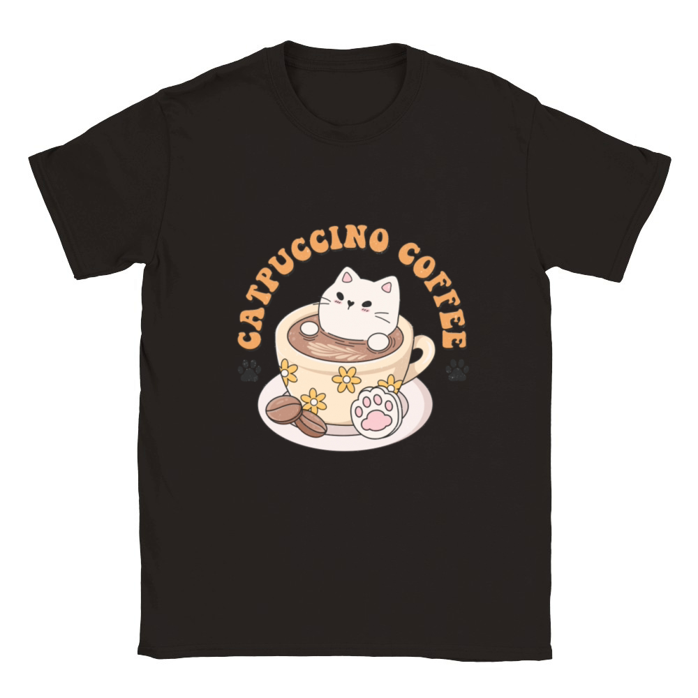 Catpuccino Cat Coffee Classic Kids Crewneck T-shirt