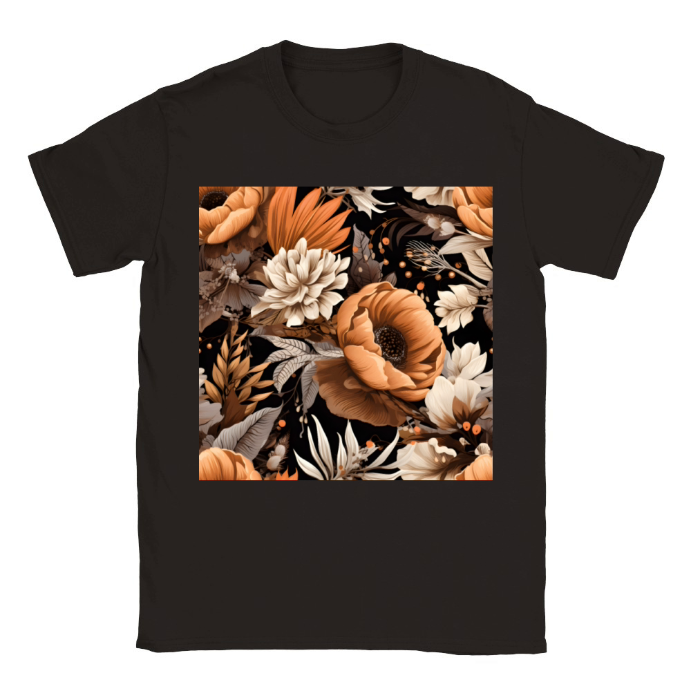 vintage flower floral pattern digital artwork Classic Kids Crewneck T-shirt