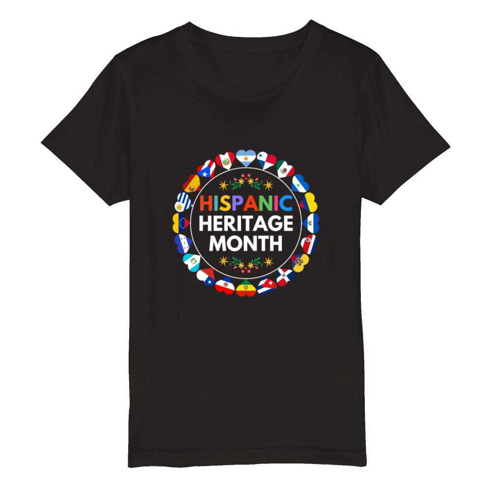 Hispanic heritage month all countries celebration Organic Kids Crewneck T-shirt