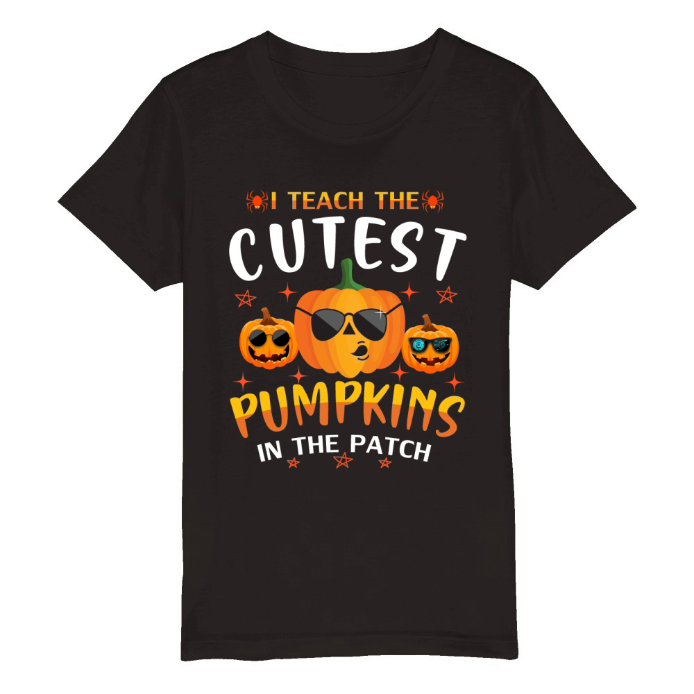 I teach the coolest Pumpkins In The Patch Organic Kids Crewneck T-shirt