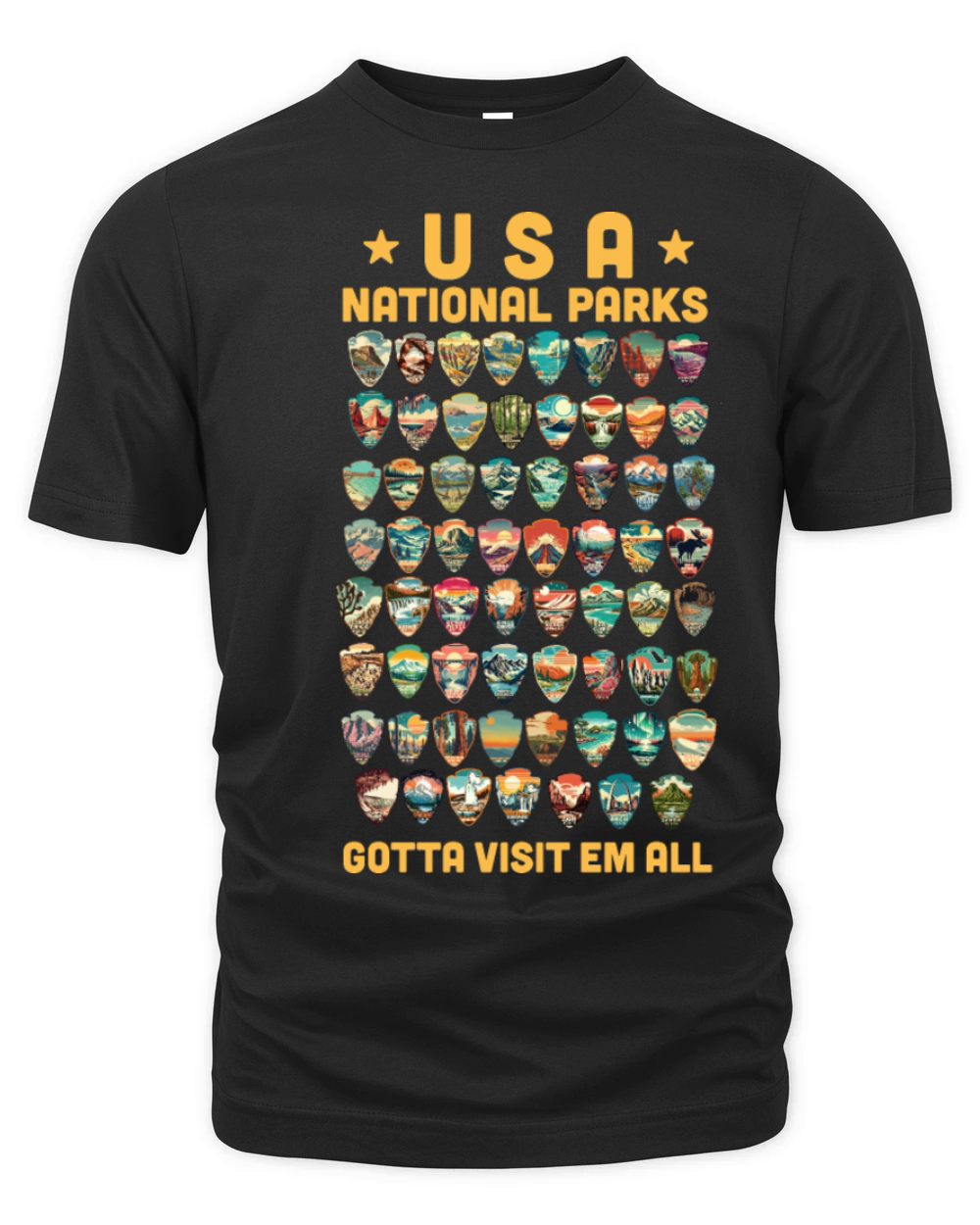 All 63 USA National Parks Vintage National parks Organic Unisex T-shirt