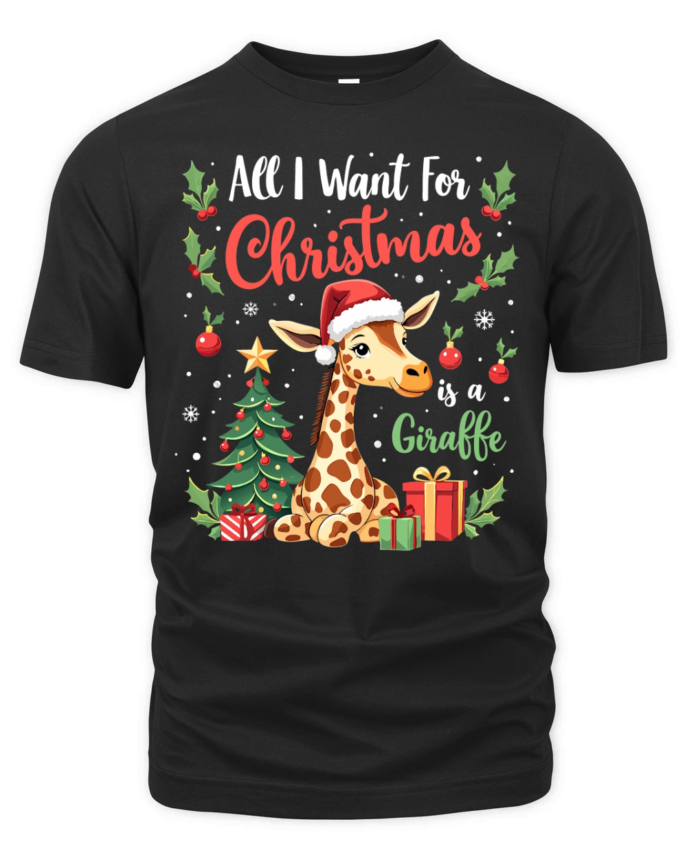 all i want for chirstmas is a giraffe Organic Unisex T-shirt