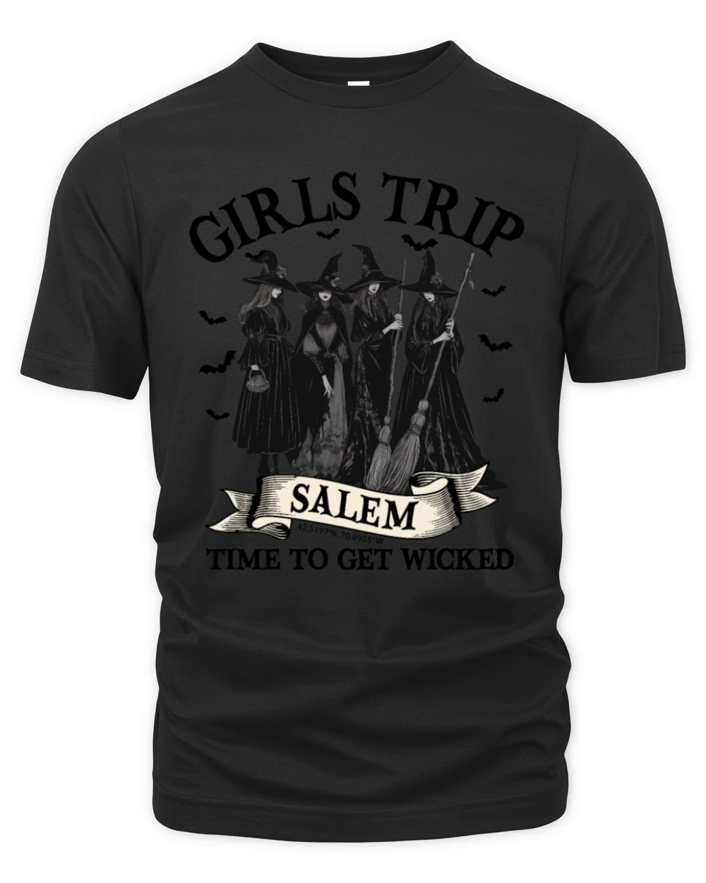 Vintage Girls Trip To Salem Massachusetts Organic Unisex T-shirt