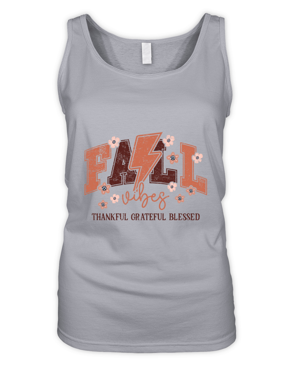 Fall Vibes Thankful Grateful Blessed Organic Women's Tank Top