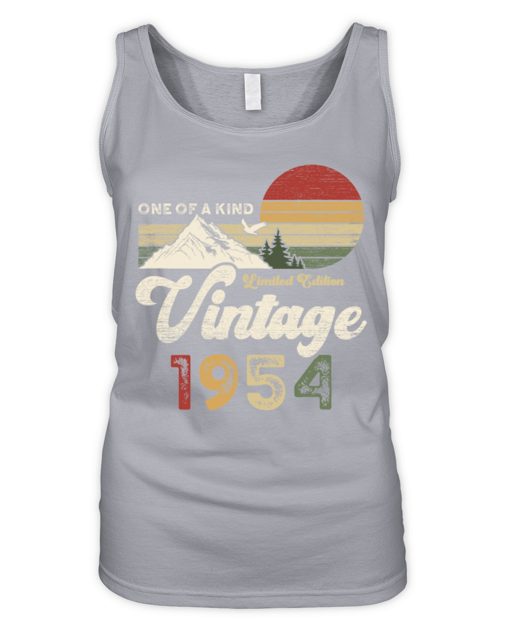 Vintage 1954 Birthday Mountains Organic Women's Tank Top