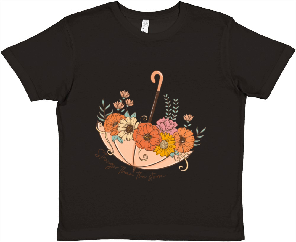 Umbrella Flowers Premium Kids Crewneck T-shirt