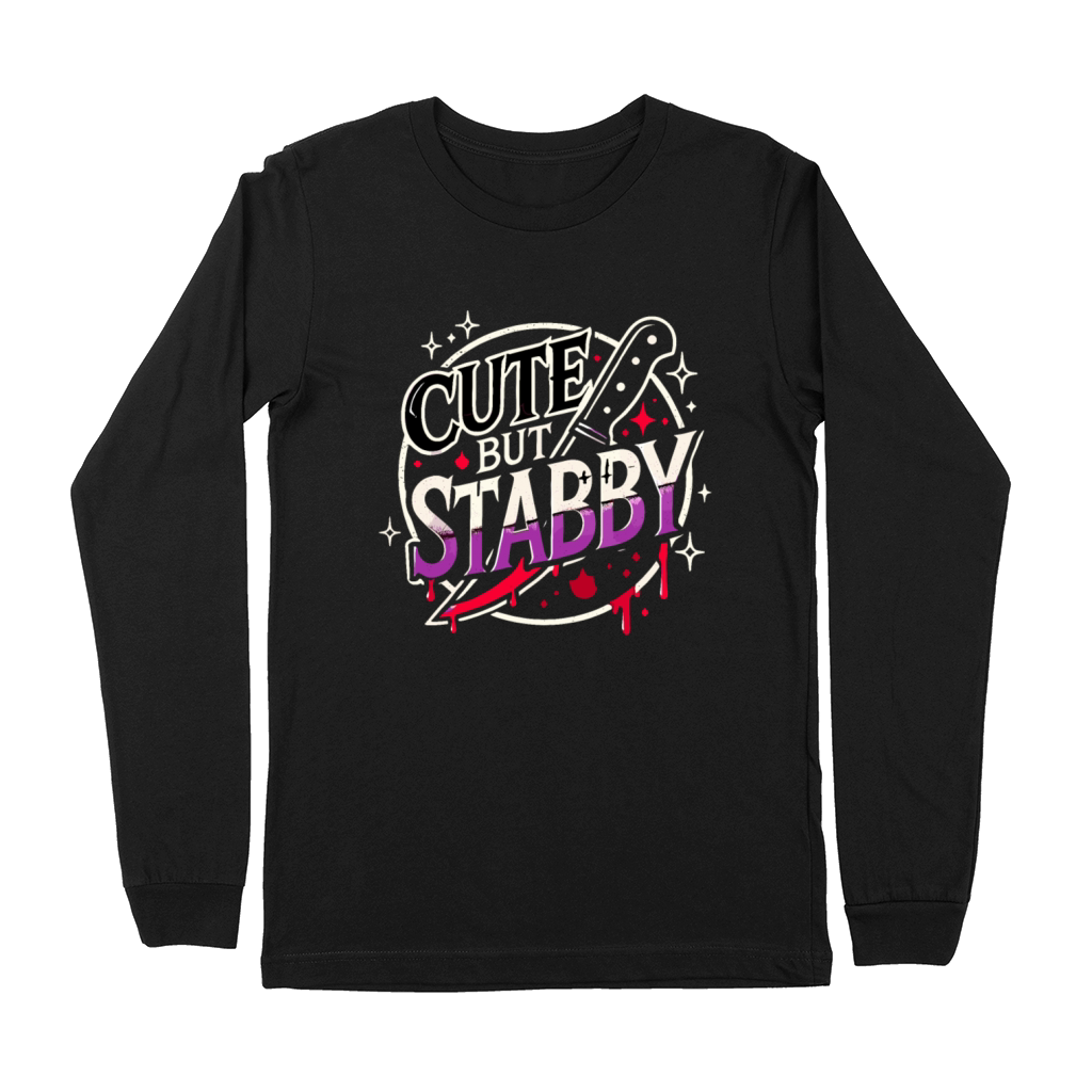 Retro Funny Scary Cute But Stabby Spooky Hallowen Premium Long Sleeve
