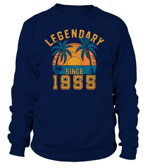 Legendary Since 1955 Birthday Sunset Retro Palm Sweatshirt Unisex