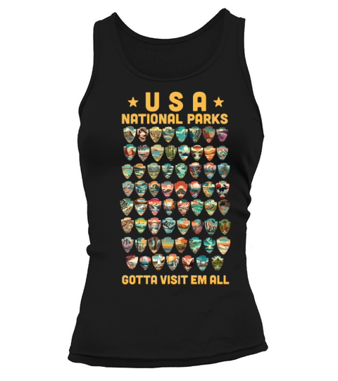 All 63 USA National Parks Vintage National parks Tank top Woman