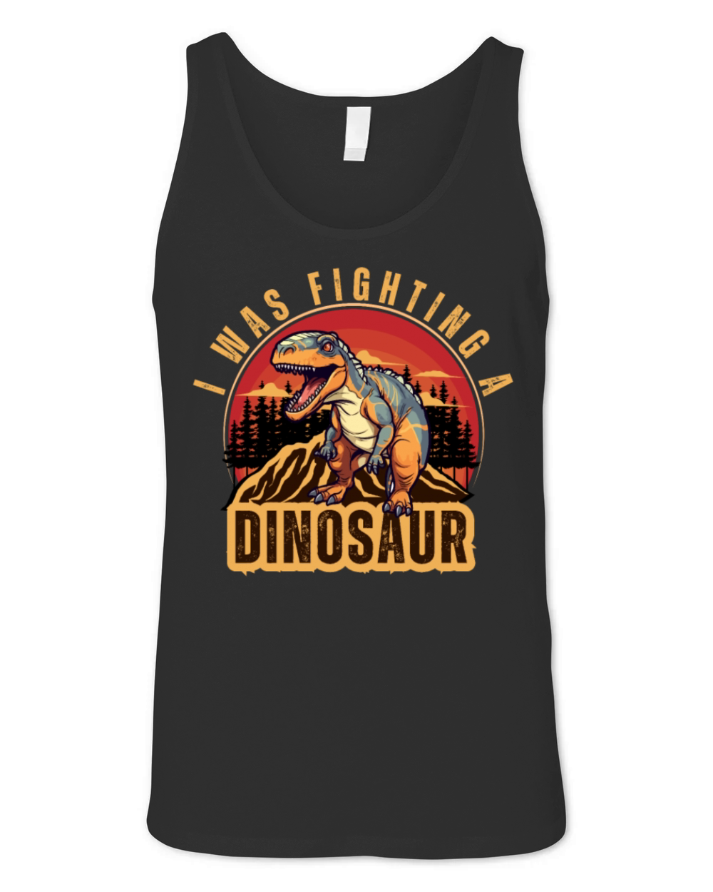 i was fighting a dinosaur Unisex Jersey Tank
