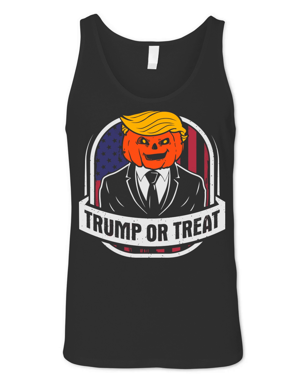 Trump or TreatHalloween Trumpkin Unisex Jersey Tank