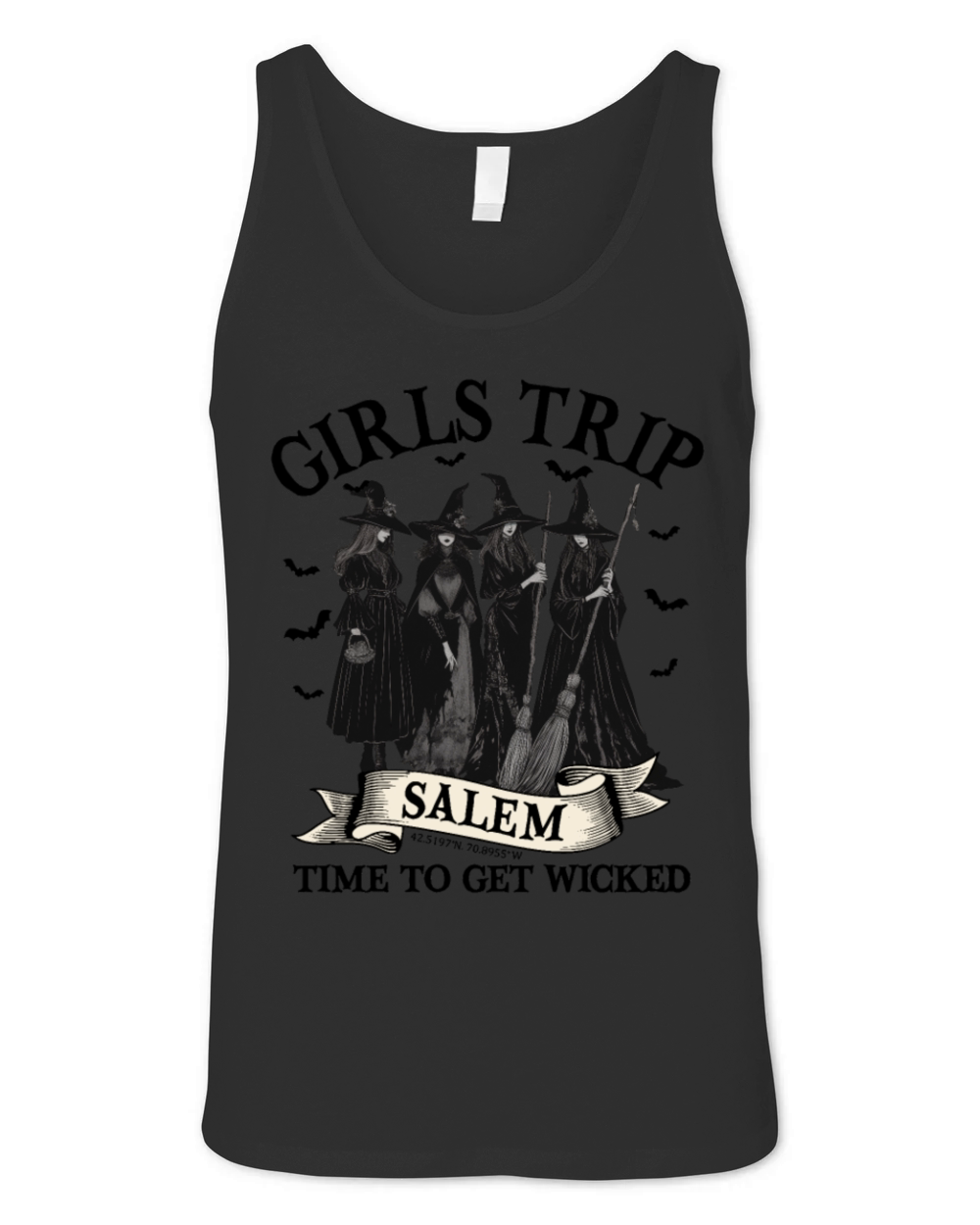 Vintage Girls Trip To Salem Massachusetts Unisex Jersey Tank