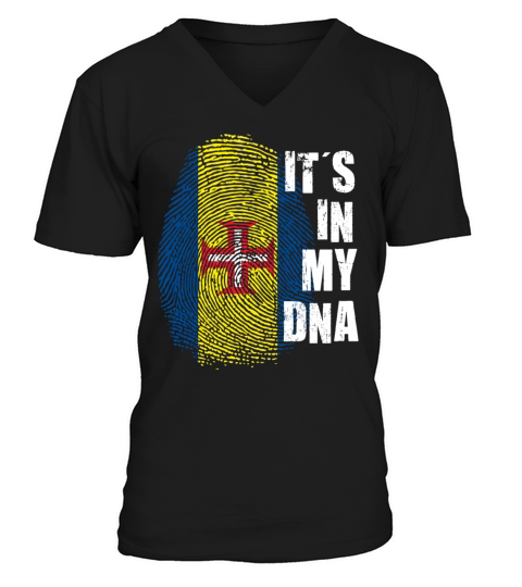 Its my DNA Madeira Flag Portugal Portuguese Roots V-Neck T-shirt