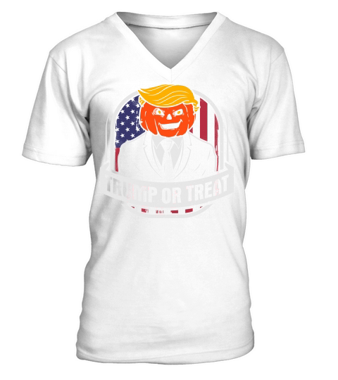 Trump or TreatHalloween Trumpkin V-Neck T-shirt