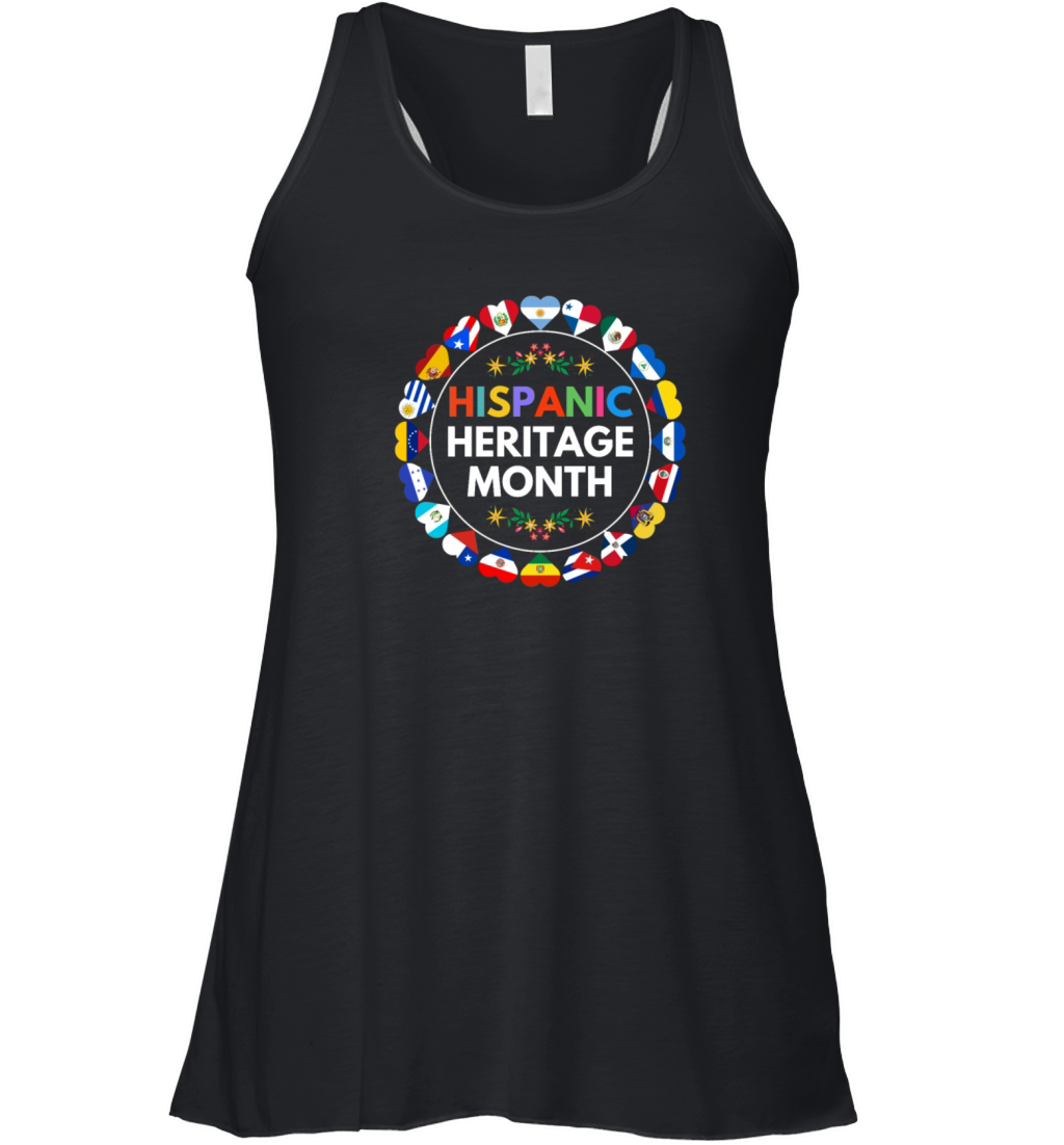 Hispanic heritage month all countries celebration Women's Flowy Tank Top