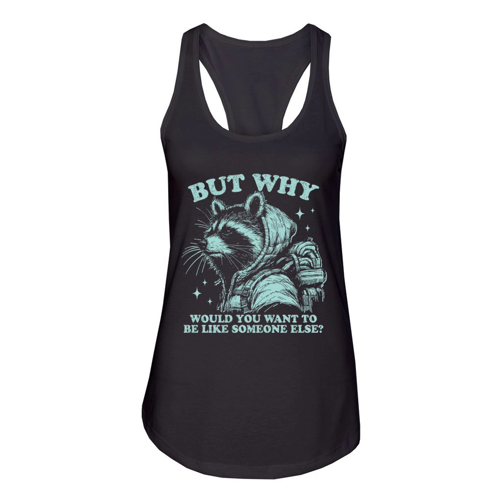 Inspirational Self Love Raccoon D Green Women's Racerback Tank